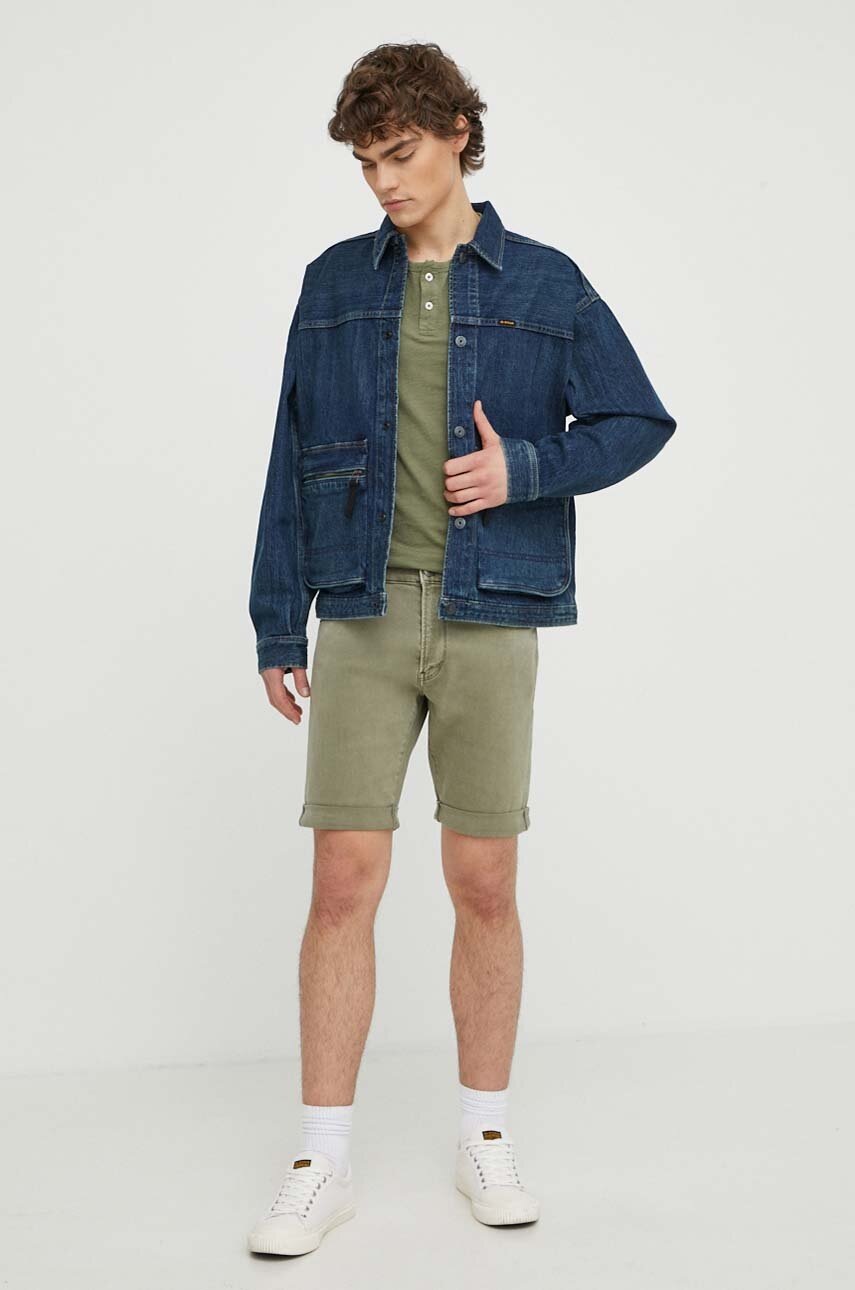 Τζιν μπουφάν G-Star ανδρικό, χρώμα: ναυτικό μπλε φωτογραφία