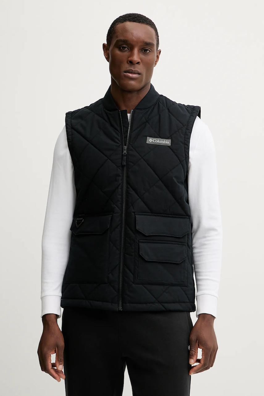 Columbia vesta Rad Padded barbati, culoarea negru, de tranzitie, 2075981
