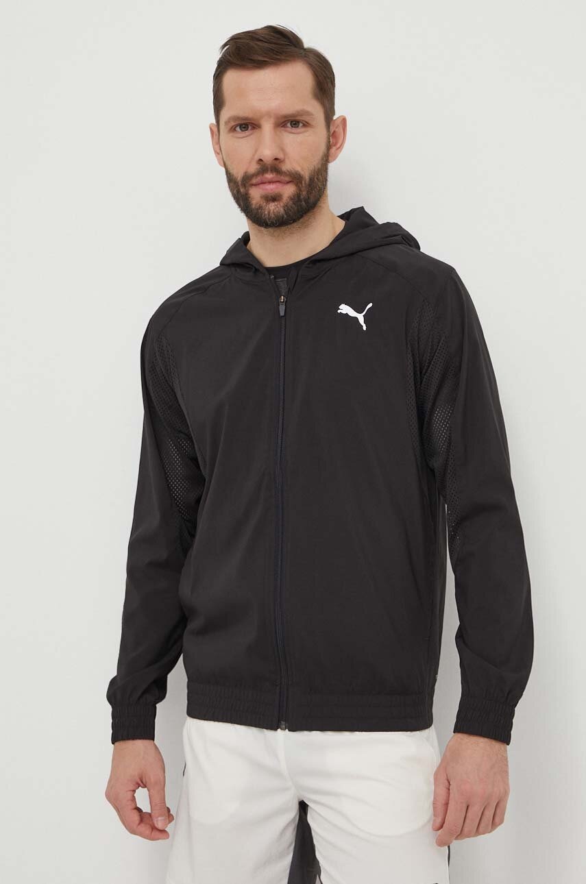 Puma jachetă de antrenament culoarea negru, de tranziție, 524920