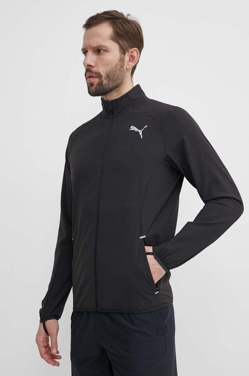 Puma jachetă de alergare Elite Ultraweave culoarea negru, de tranziție, 524984
