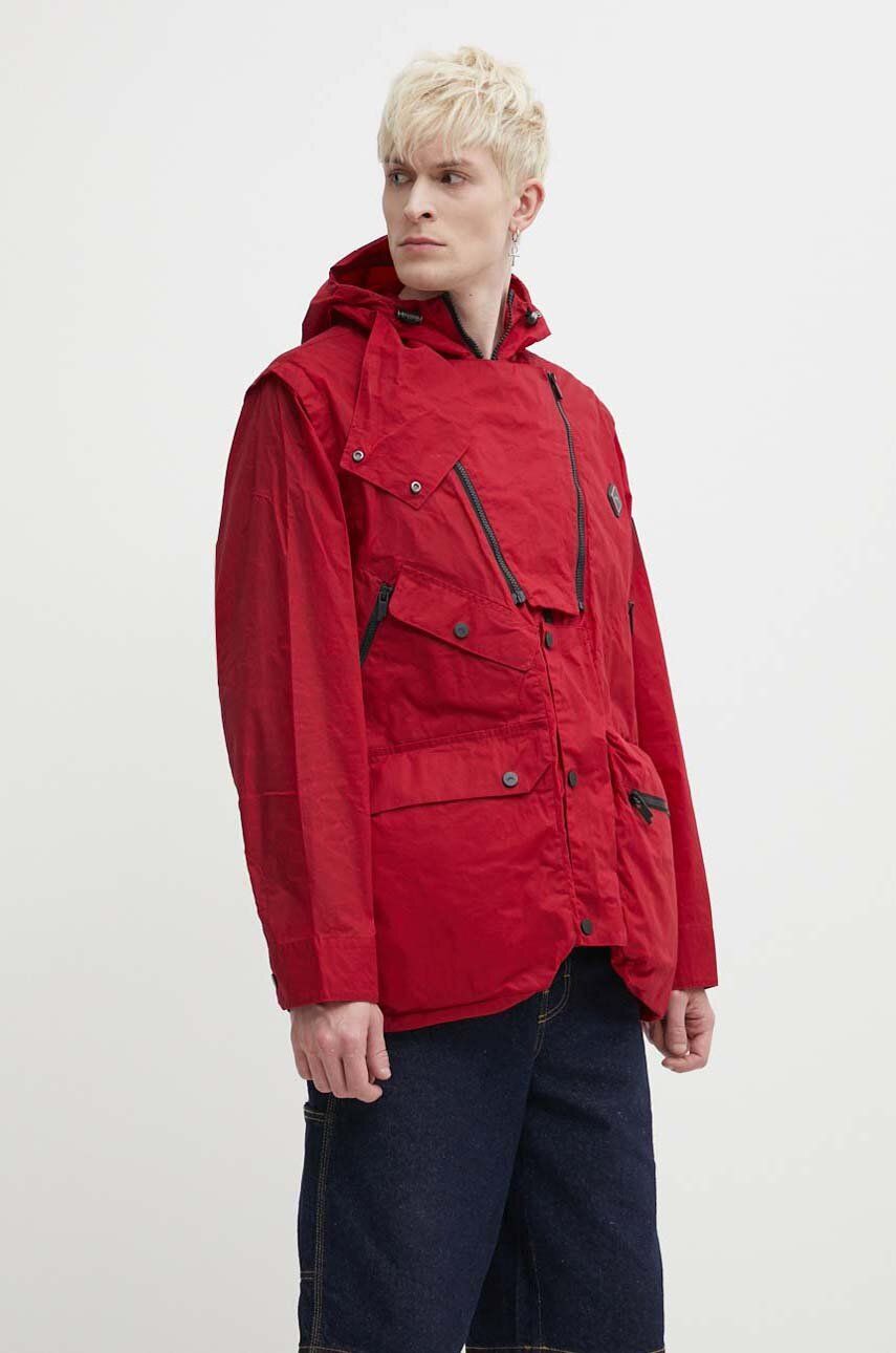 A-COLD-WALL* jacheta de bumbac Cargo Storm Jacket culoarea rosu, de tranzitie, ACWMO254