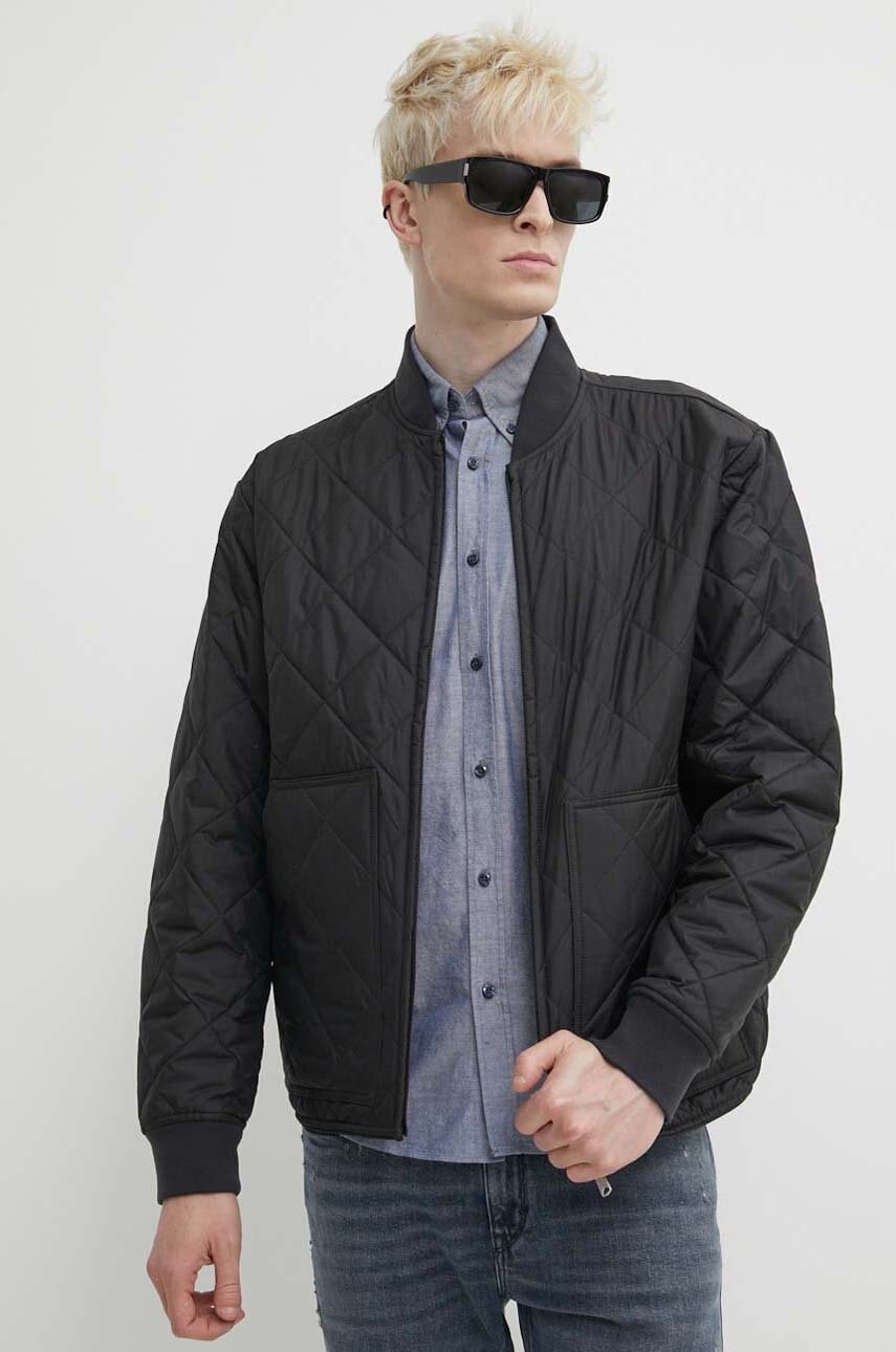 Tommy Jeans geaca barbati, culoarea negru, de tranzitie, DM0DM18703