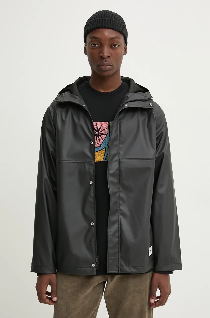 Herschel geaca de ploaie barbati, culoarea negru, de tranzitie
