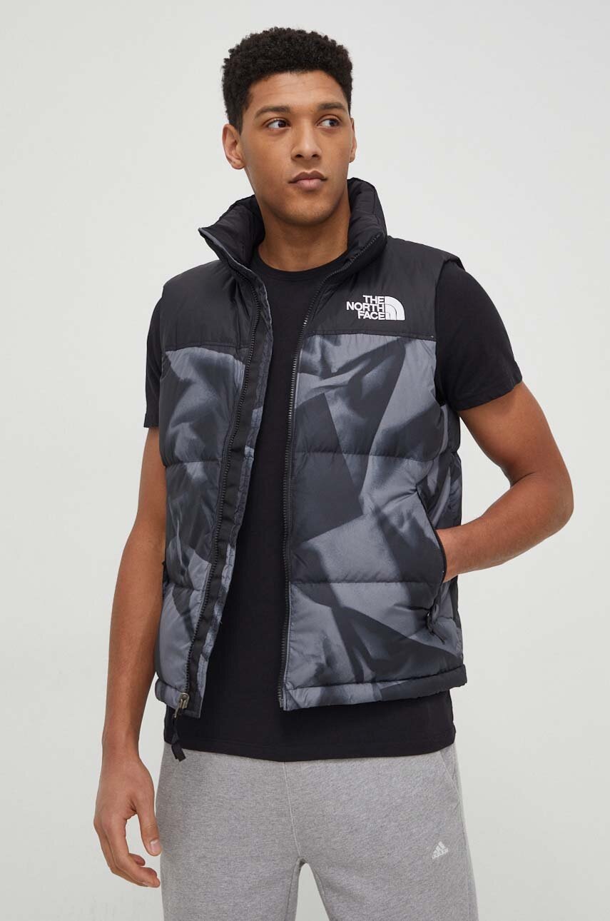 The North Face vesta de puf 1996 RETRO NUPTSE VEST barbati, culoarea negru, de iarna