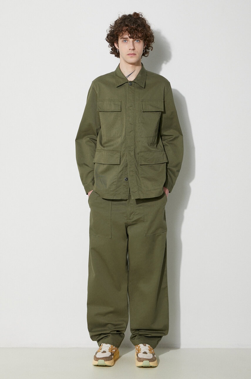 Μπουφάν Universal Works Mw Fatigue Jacket χρώμα: πράσινο, 166.LIGHT.OLIVE φωτογραφία