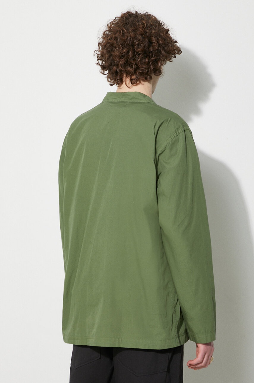 Βαμβακερό πουκάμισο Universal Works Bakers Overshirt ανδρικό, χρώμα: πράσινο, 30680.BIRCH φωτογραφία