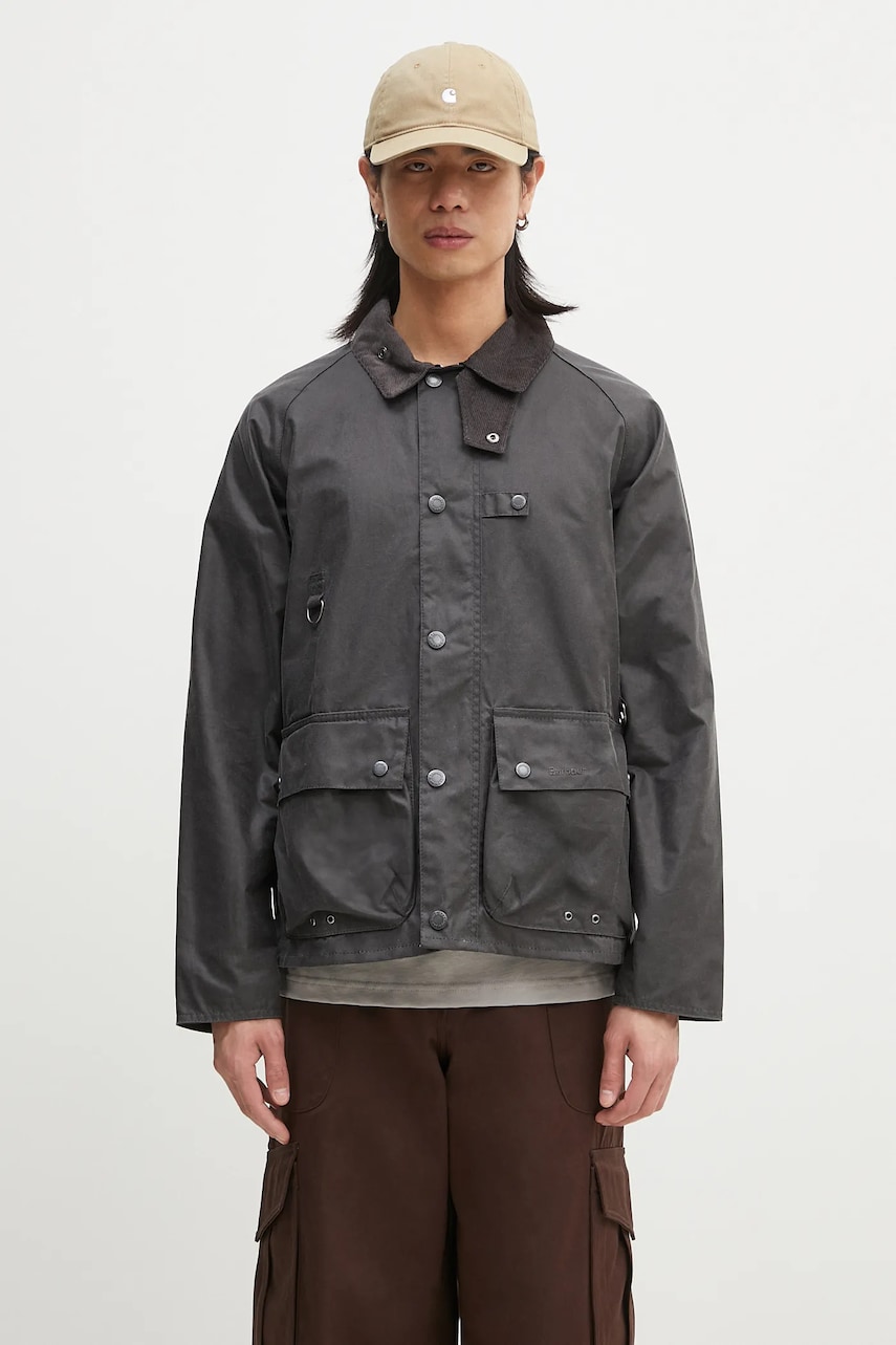 Barbour jacheta cerata Utility Spey Wax culoarea gri, de tranzitie, MWX2287