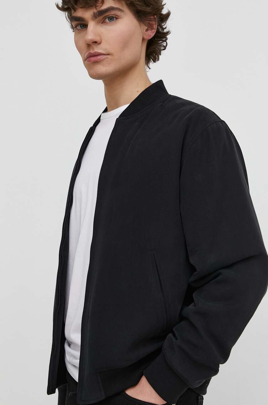 Theory geaca bomber barbati, culoarea negru, de tranzitie Theory geaca bomber barbati, culoarea negru, de tranzitie