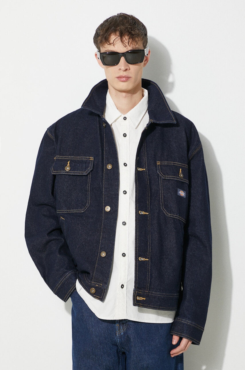 Dickies geacă din denim Madison bărbați, culoarea bleumarin, de tranziție, DK0A4YER