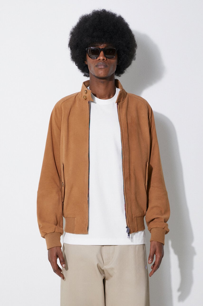 Baracuta geaca din piele intoarsa G9 Suede barbati, culoarea maro, de tranzitie, BRCPS0939 Baracuta geaca din piele intoarsa G9 Suede barbati, culoarea maro, de tranzitie, BRCPS0939