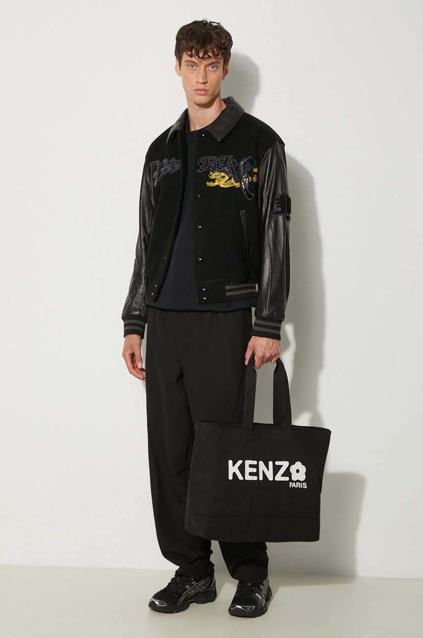 Μάλλινο μπουφάν Awake NY Varsity Jacket χρώμα: μαύρο, SP24-OT001 φωτογραφία