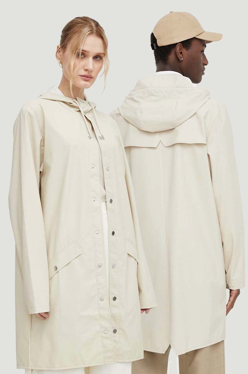 Rains geaca 12020 Jackets culoarea bej, de tranzitie Rains geaca 12020 Jackets culoarea bej, de tranzitie