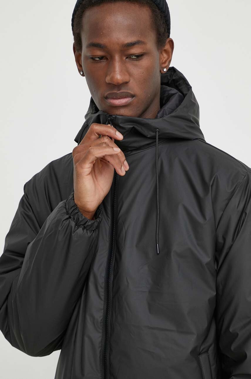 Μπουφάν Rains 15770 Jackets χρώμα: μαύρο φωτογραφία