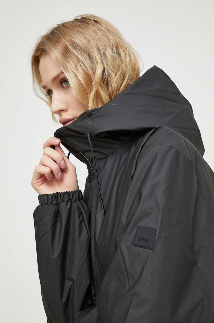 Μπουφάν Rains 15770 Jackets χρώμα: μαύρο φωτογραφία