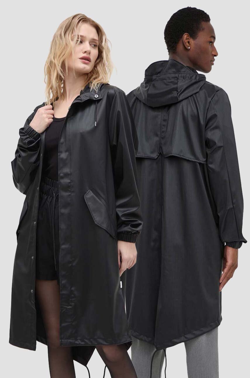 

Яке Rains 18140 Jackets в черно преходен модел, Черен