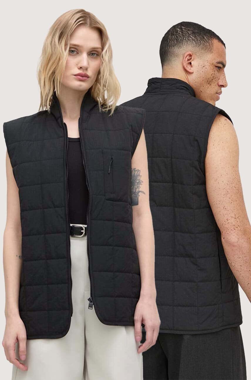 Rains vesta 19410 Vests culoarea negru, de tranzitie Rains vesta 19410 Vests culoarea negru, de tranzitie