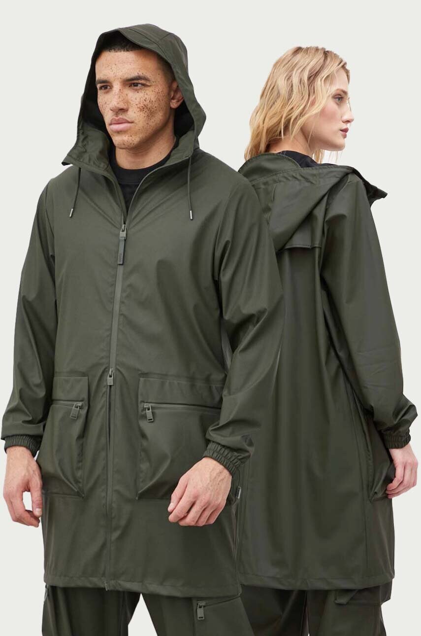 Rains geaca 19850 Jackets culoarea verde, de tranzitie