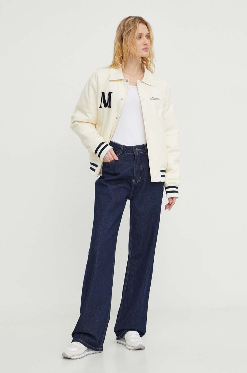 Βαμβακερό σακάκι The Mercer Brand χρώμα: μπεζ φωτογραφία