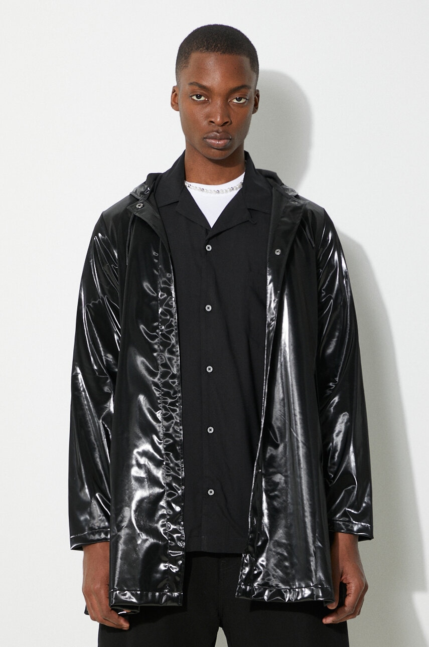 Rains palton culoarea negru, de tranzitie Rains palton culoarea negru, de tranzitie