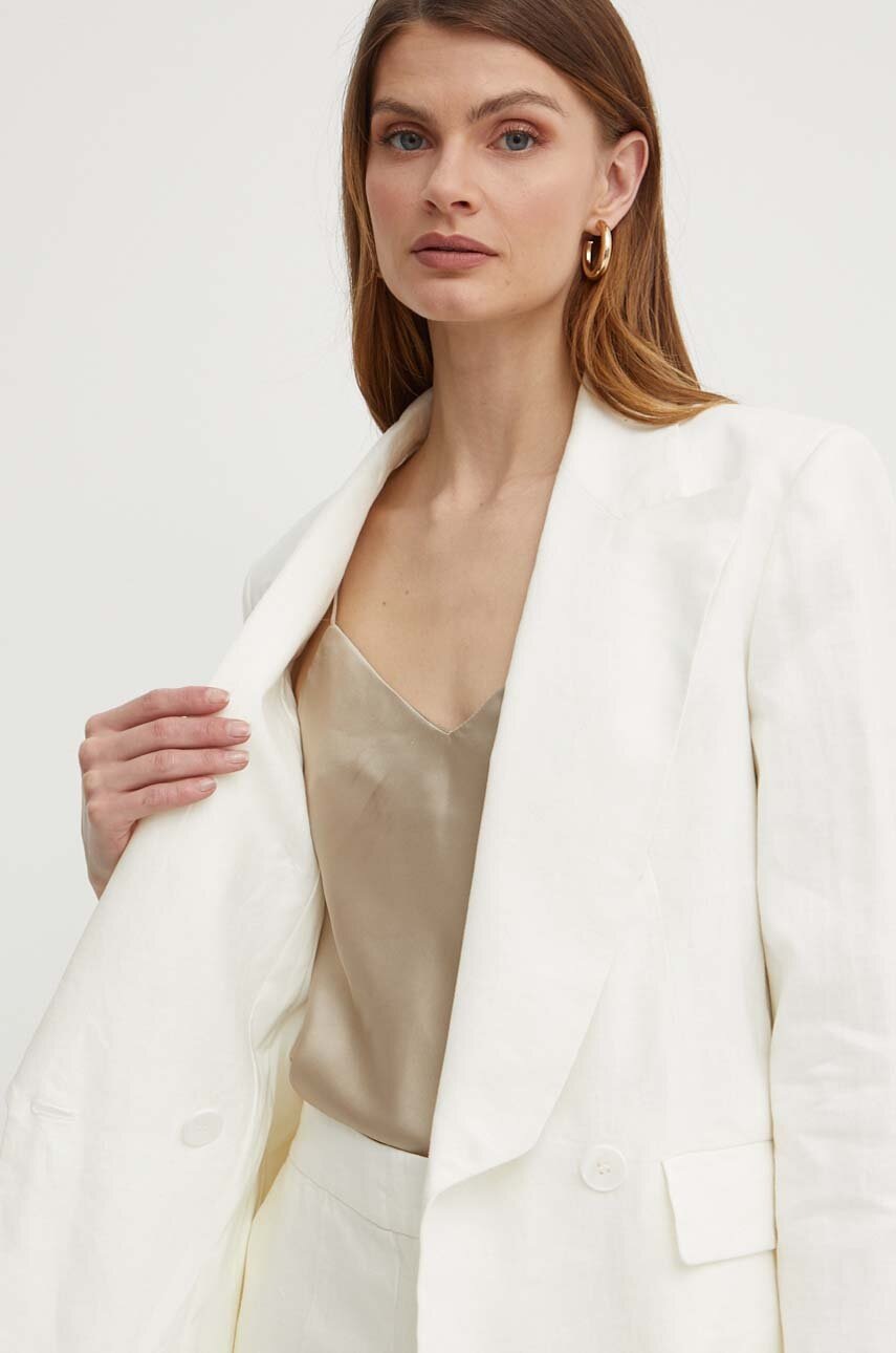 Λινό πανωφόρι Luisa Spagnoli VELINA χρώμα: μπεζ, 540685 φωτογραφία