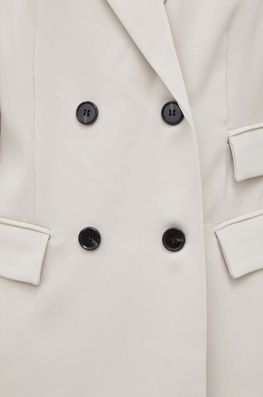 Піджак Bruuns Bazaar BrassicaBBLinda blazer колір бежевий двобортний однотонний BBW3307 