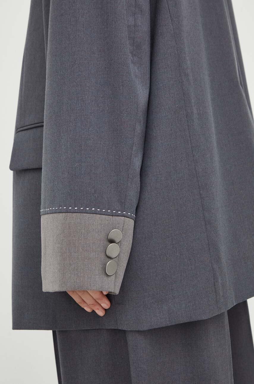 Піджак Remain колір сірий oversize однотонна 