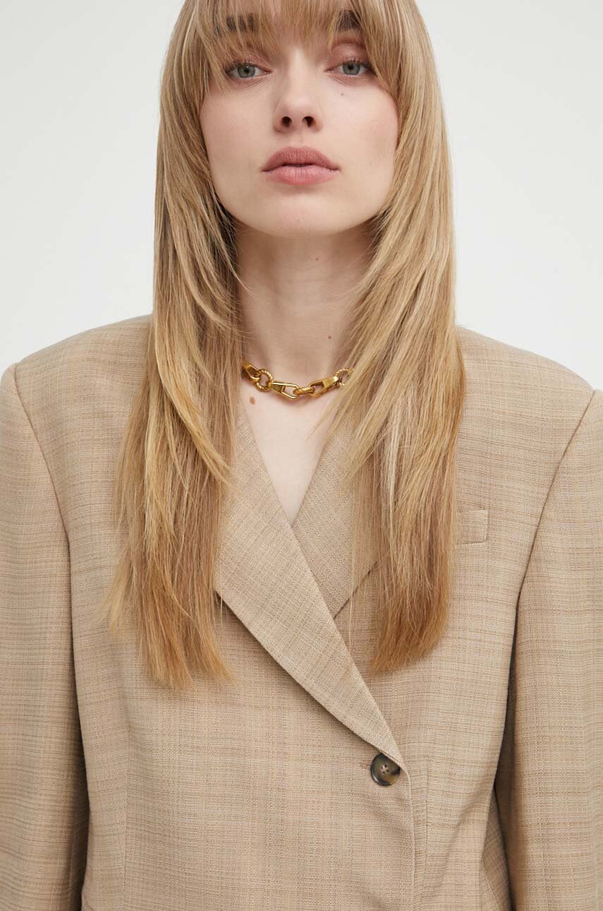 Σακάκι Herskind Pli χρώμα: μπεζ, 5123110 φωτογραφία