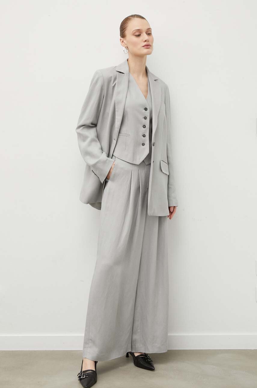 Blazer με μείγμα λινών Herskind χρώμα: γκρι φωτογραφία