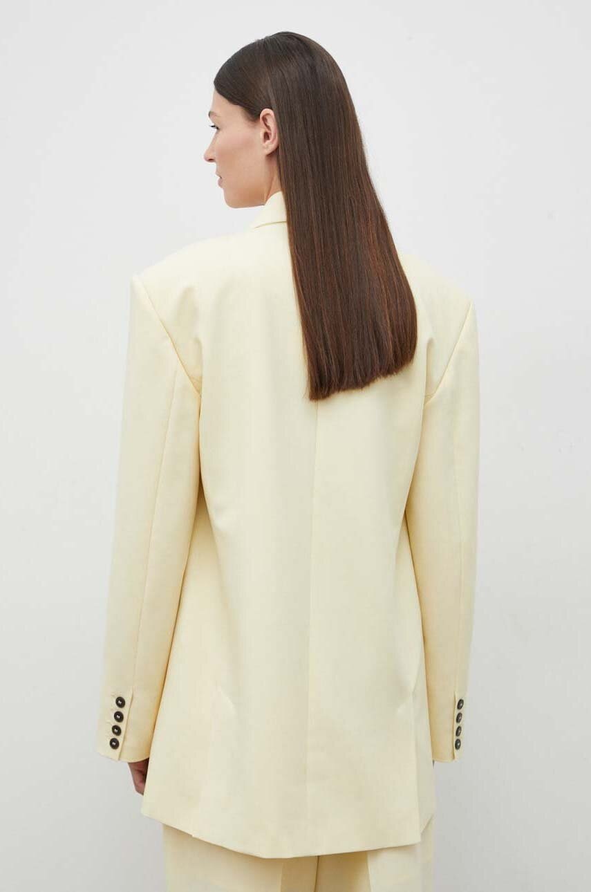 Піджак Herskind Verner колір жовтий oversize однотонний 5103519 