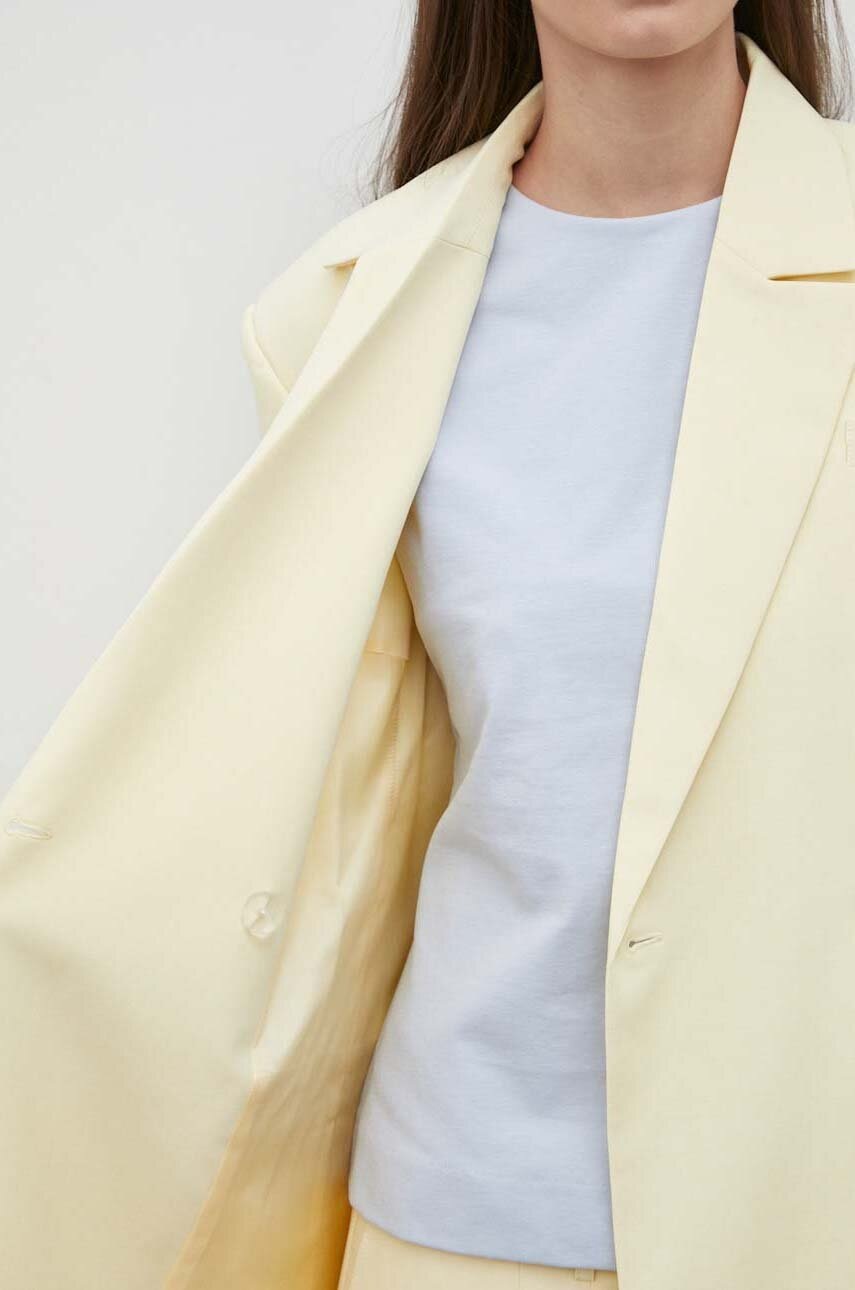 Піджак Herskind Verner колір жовтий oversize однотонний 5103519 