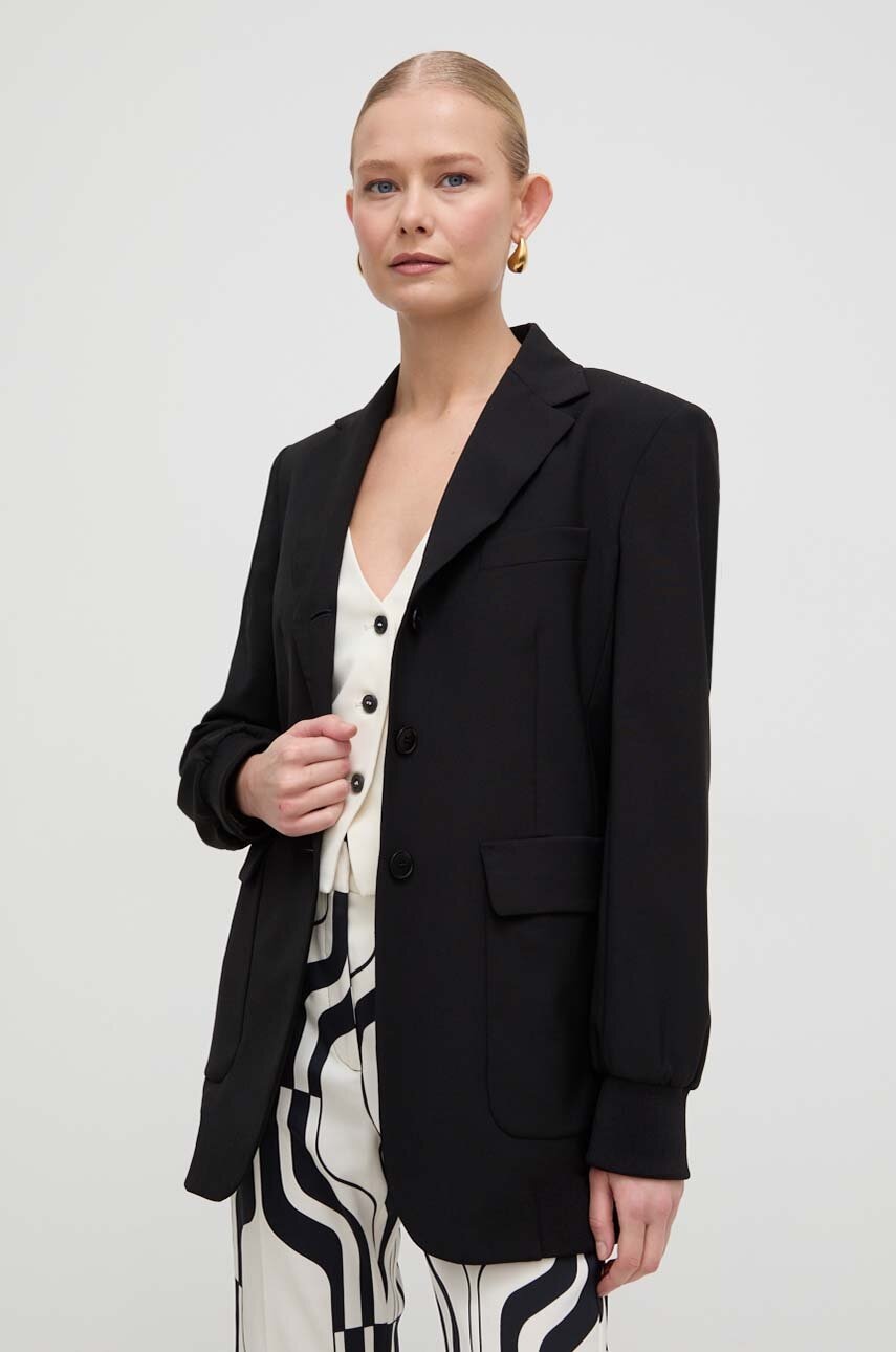 Weekend Max Mara geacă de lână culoarea negru, un singur rând de nasturi, uni 2415040000000