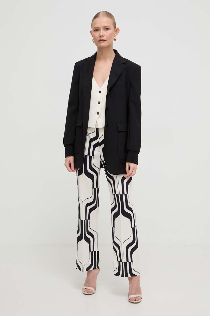 Μάλλινο σακάκι Weekend Max Mara χρώμα: μαύρο φωτογραφία