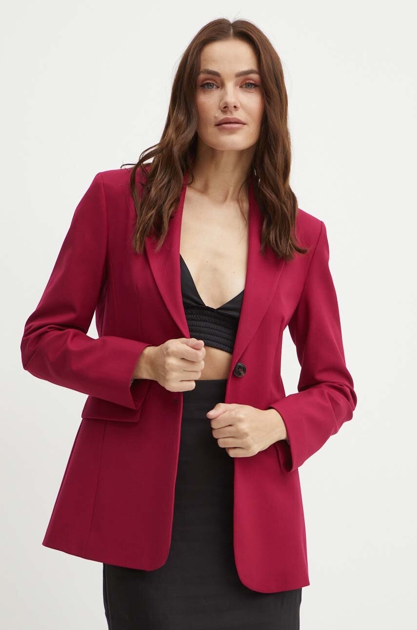 MAX&Co. sacou culoarea bordo, un singur rand de nasturi, neted, 2416041032200