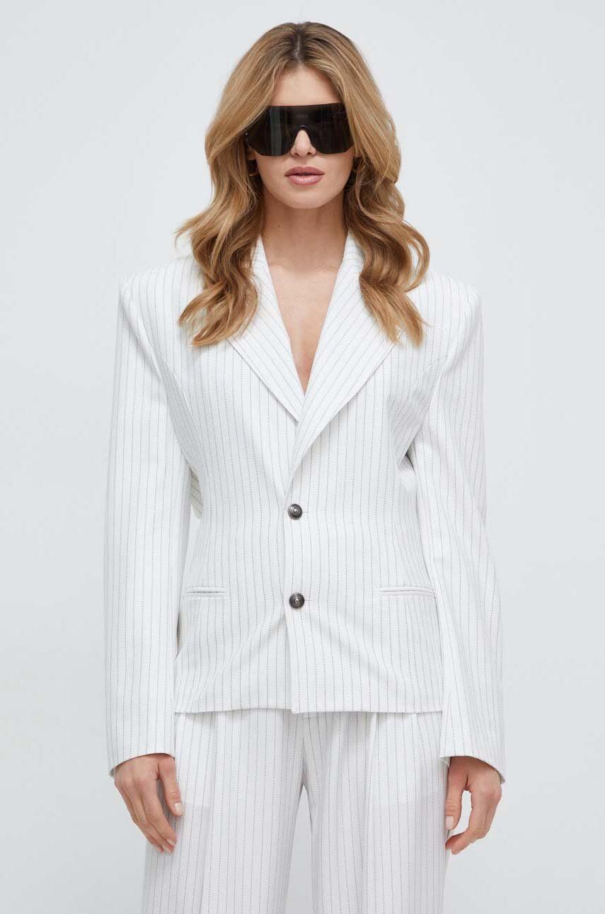 Levně Sako Versace Jeans Couture bílá barva, 76HAQ700 N0335
