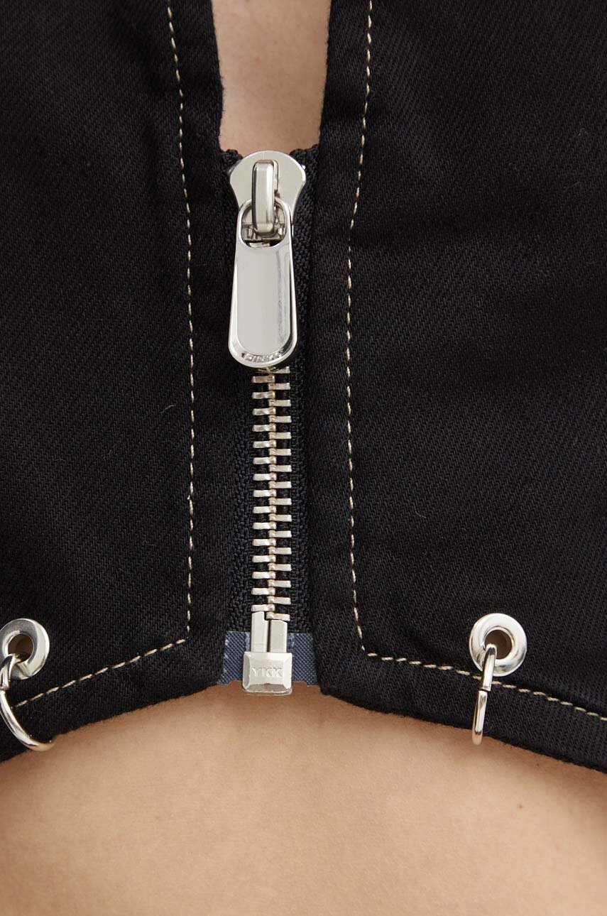 Γιλέκο τζιν Pinko χρώμα: μαύρο, 103625 A1VD φωτογραφία