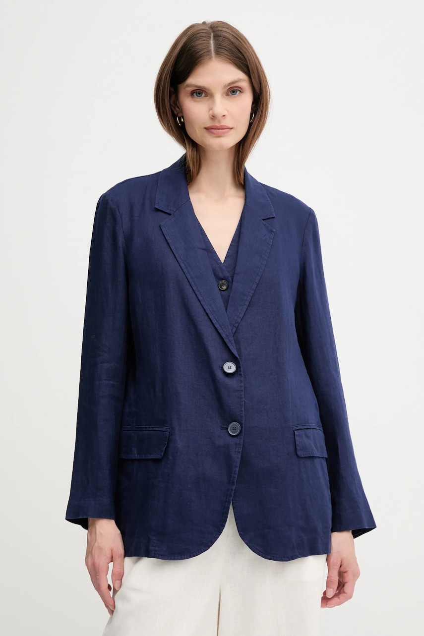 United Colors of Benetton sacou de in culoarea verde, un singur rand de nasturi, neted