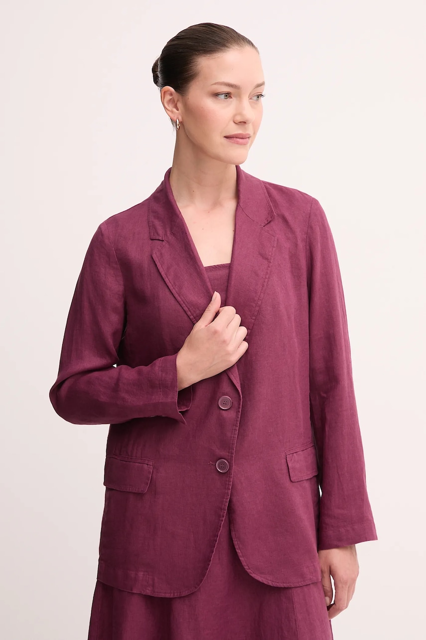 United Colors of Benetton sacou de in culoarea verde, un singur rand de nasturi, neted