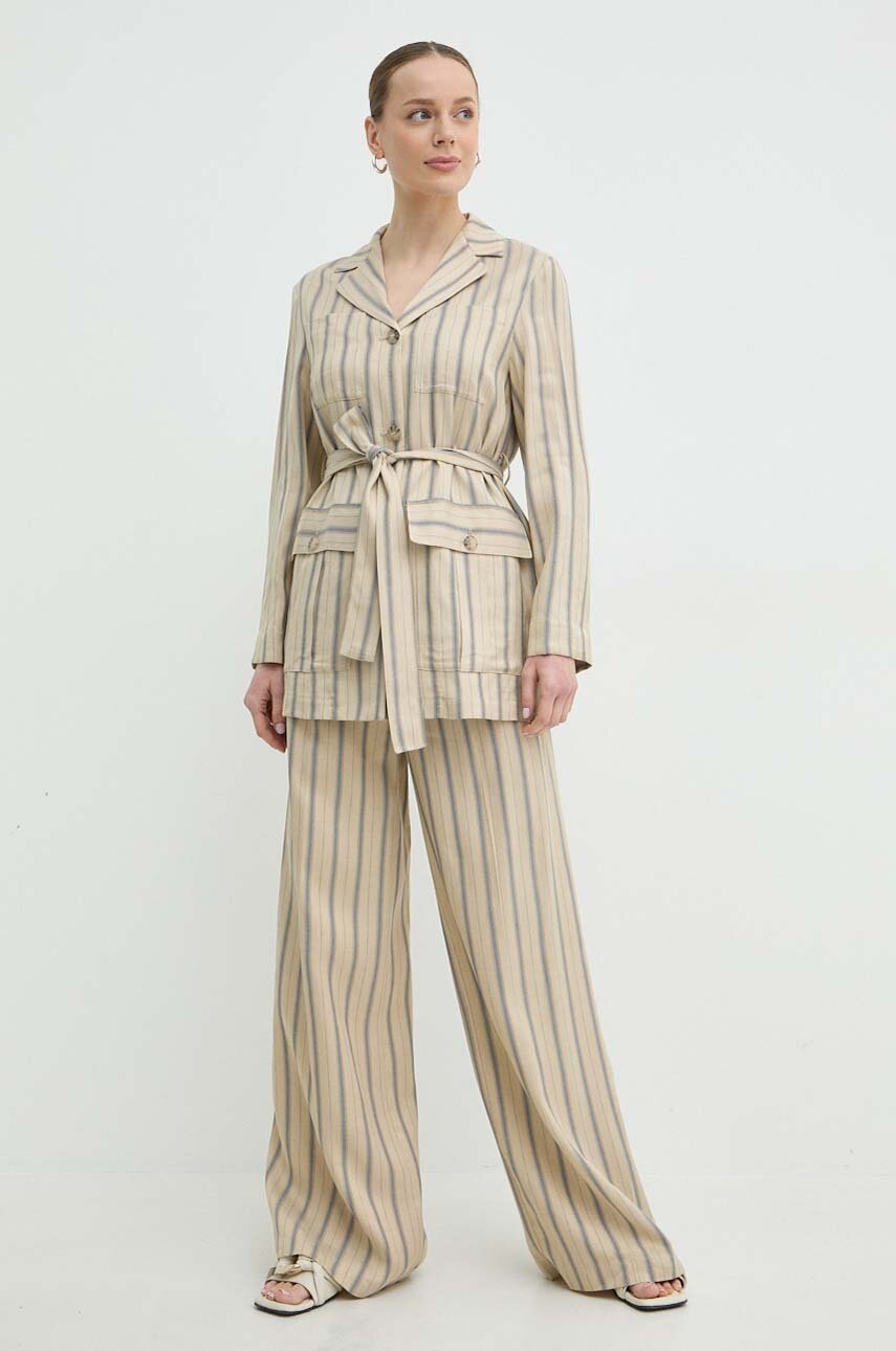 Blazer με μείγμα λινών MAX&Co. χρώμα: μπεζ, 2416041044200 φωτογραφία