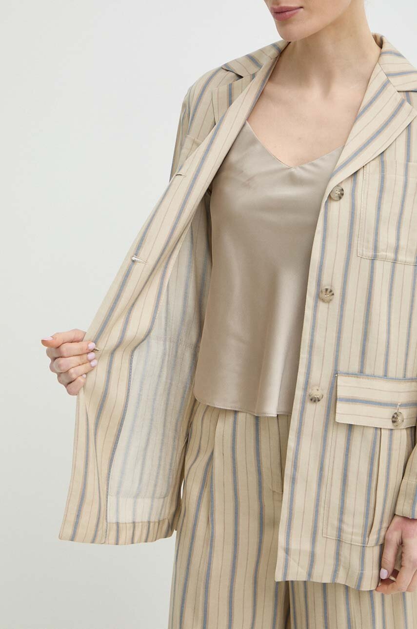 Blazer με μείγμα λινών MAX&Co. χρώμα: μπεζ, 2416041044200 φωτογραφία