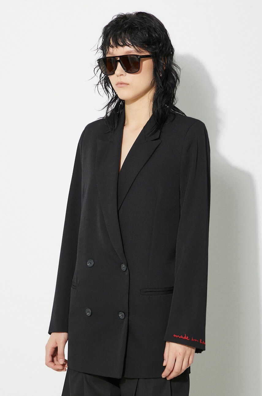 Μάλλινο σακάκι Fiorucci Black Double Breasted φωτογραφία