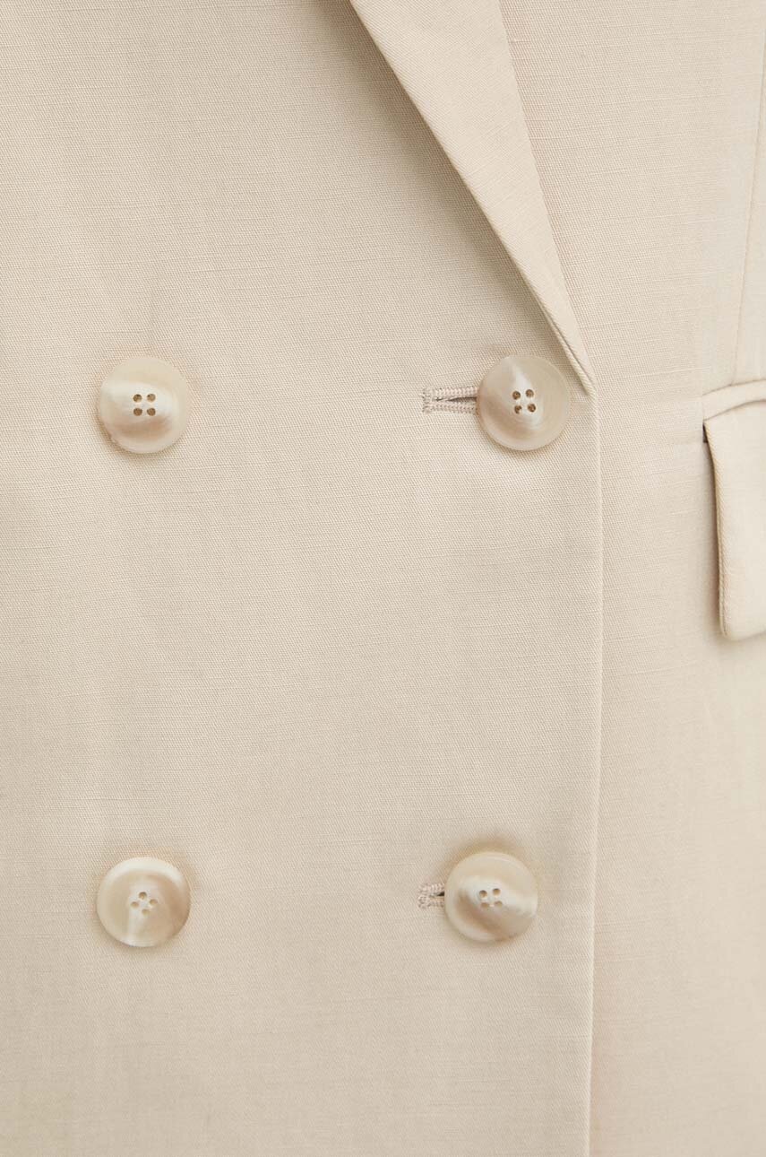 Λινό πανωφόρι Ivy Oak χρώμα: μπεζ, IO119095 φωτογραφία