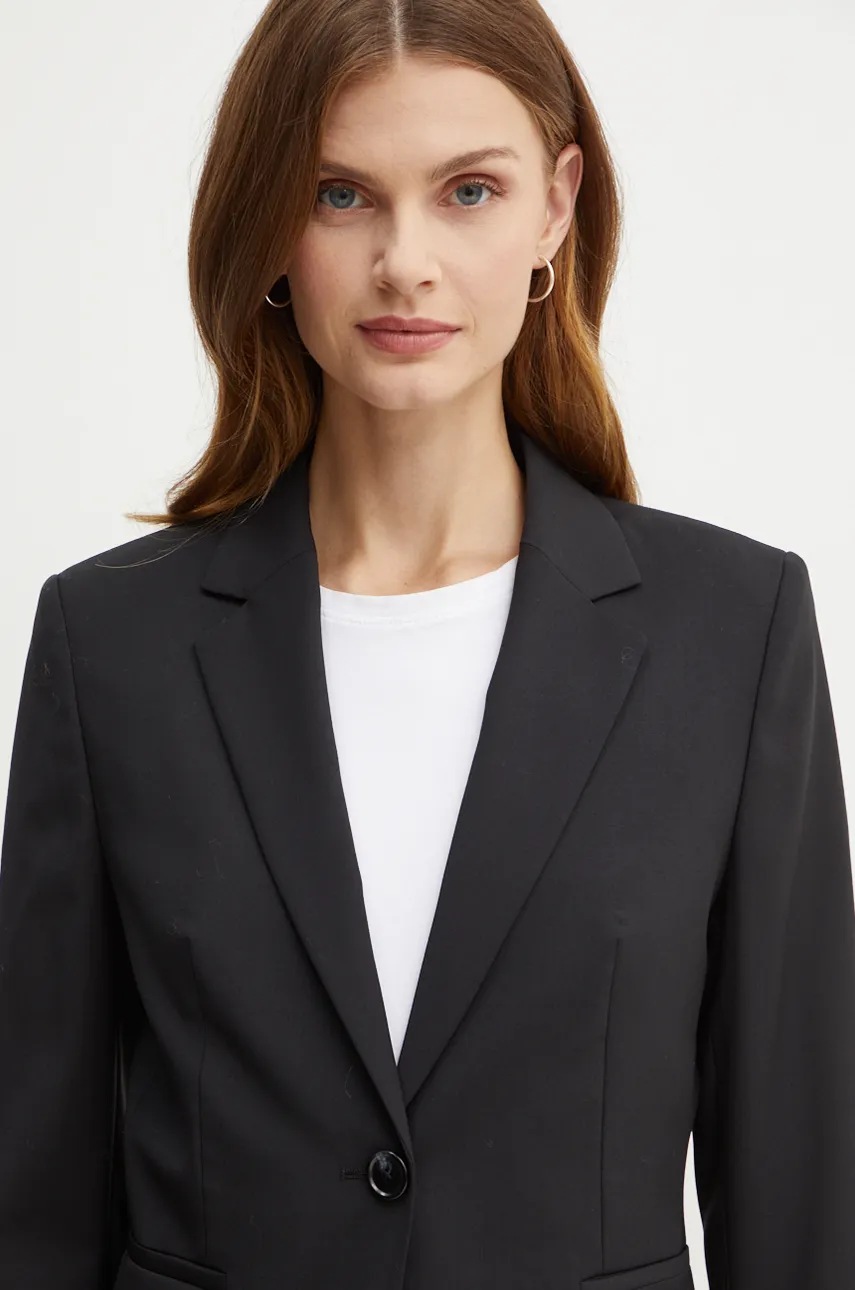 Μάλλινο σακάκι BOSS χρώμα: μαύρο, 50490020 φωτογραφία