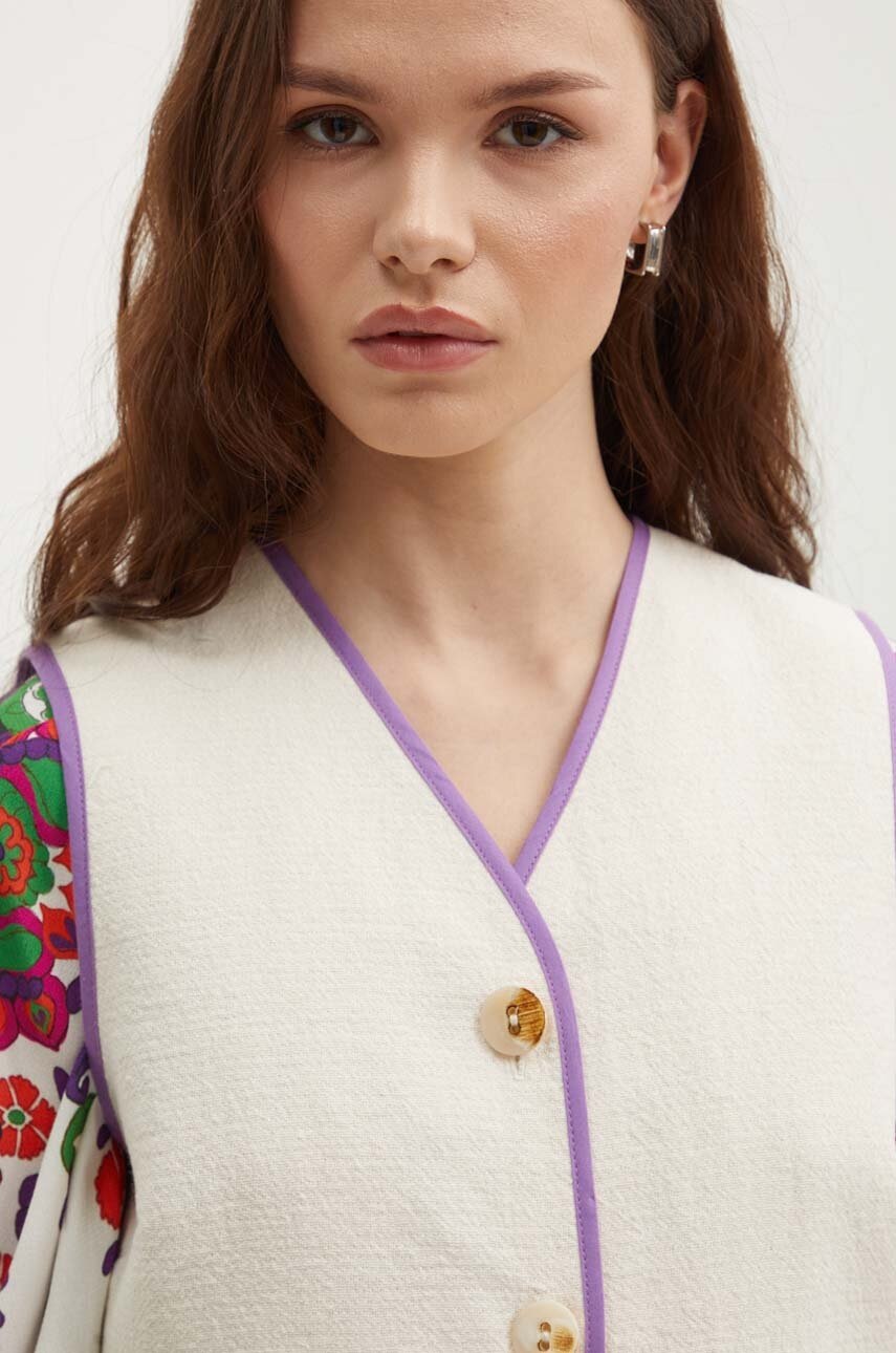 Γιλέκο La Petite Française GALAXIE χρώμα: μπεζ φωτογραφία