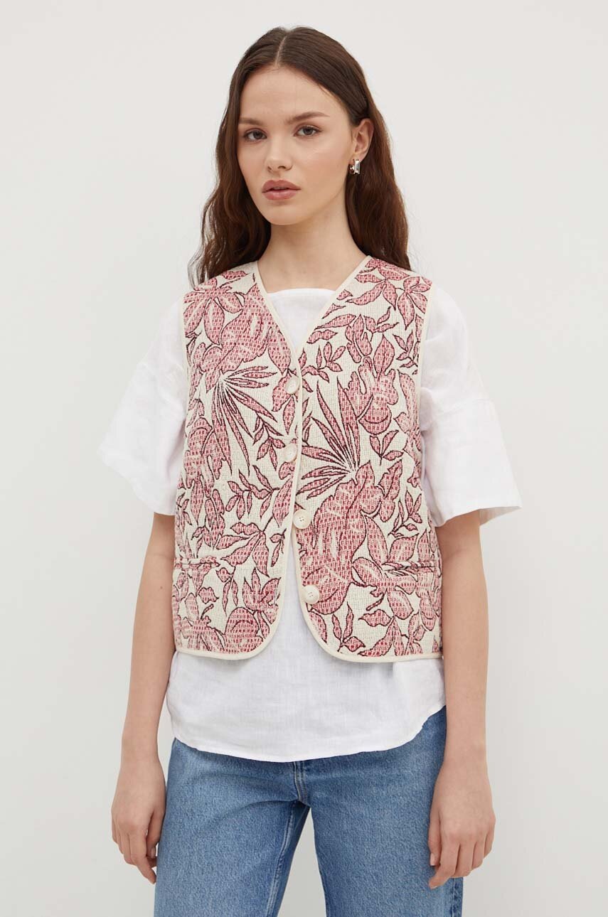 Γιλέκο La Petite Française GAMIN χρώμα: κόκκινο φωτογραφία