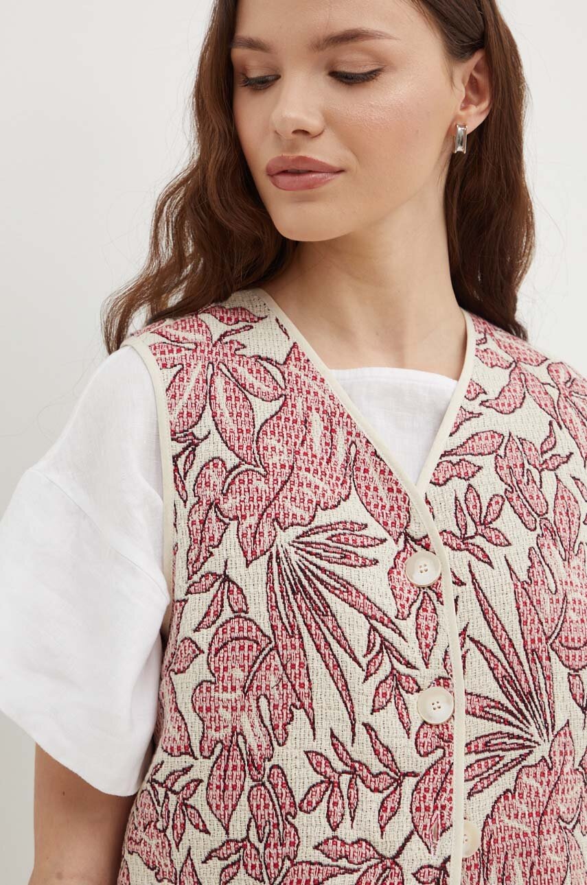 Γιλέκο La Petite Française GAMIN χρώμα: κόκκινο φωτογραφία