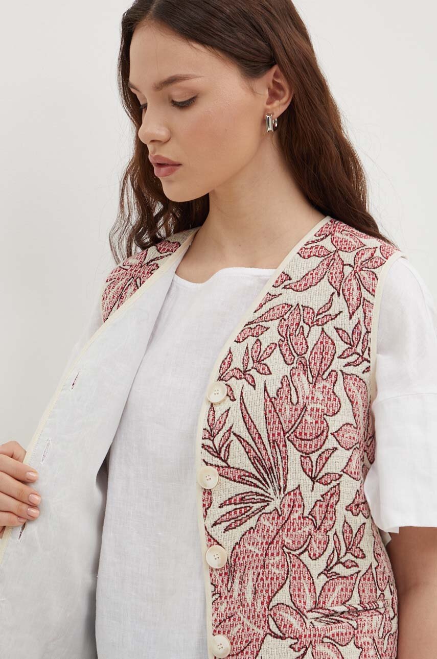 Γιλέκο La Petite Française GAMIN χρώμα: κόκκινο φωτογραφία