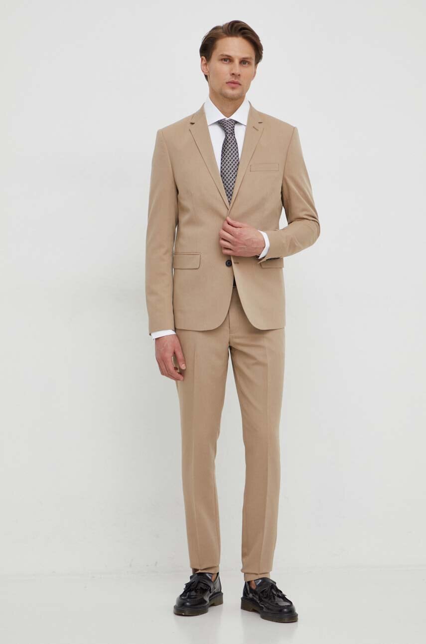 Lindbergh costum barbati, culoarea bej, neted