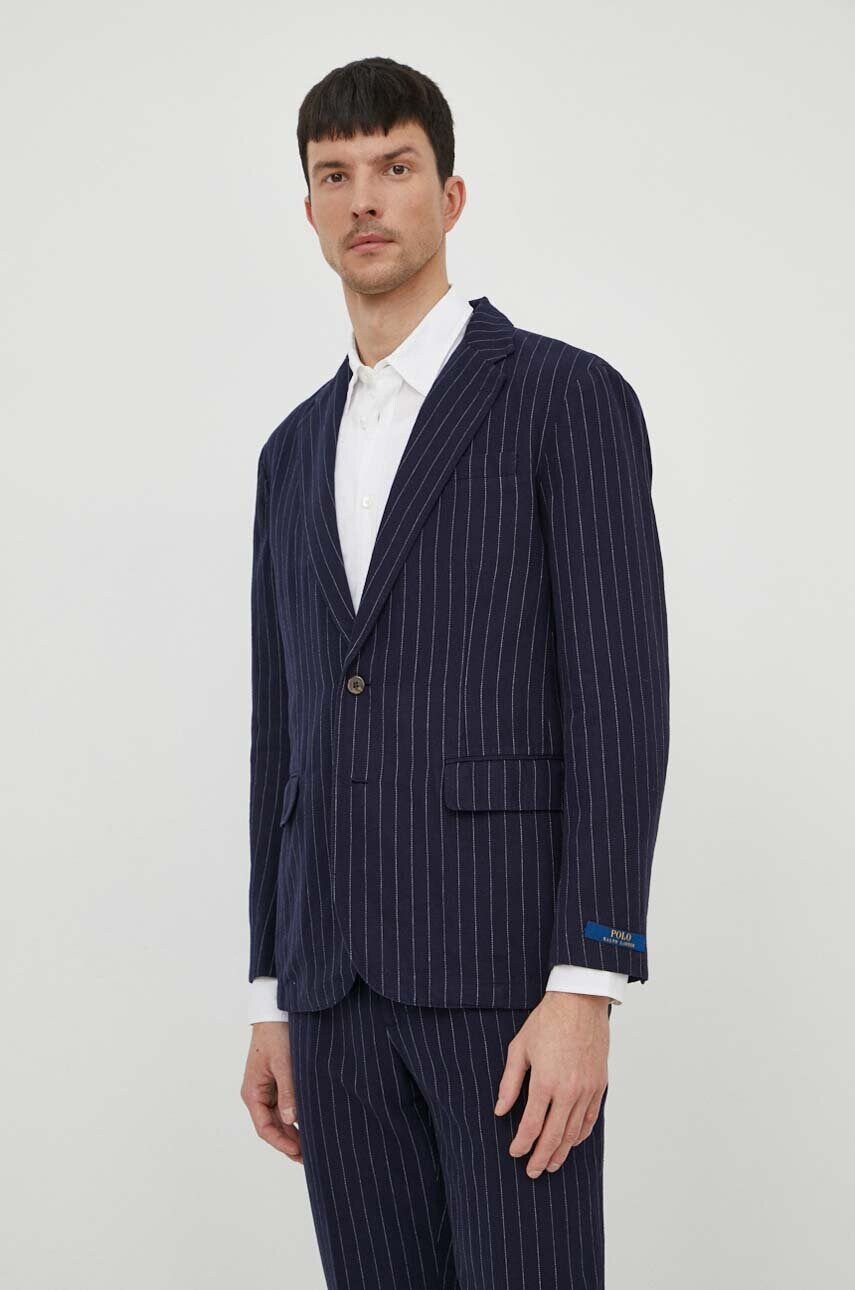 

Сако с лен Polo Ralph Lauren в тъмносиньо 715935006, Тъмносин