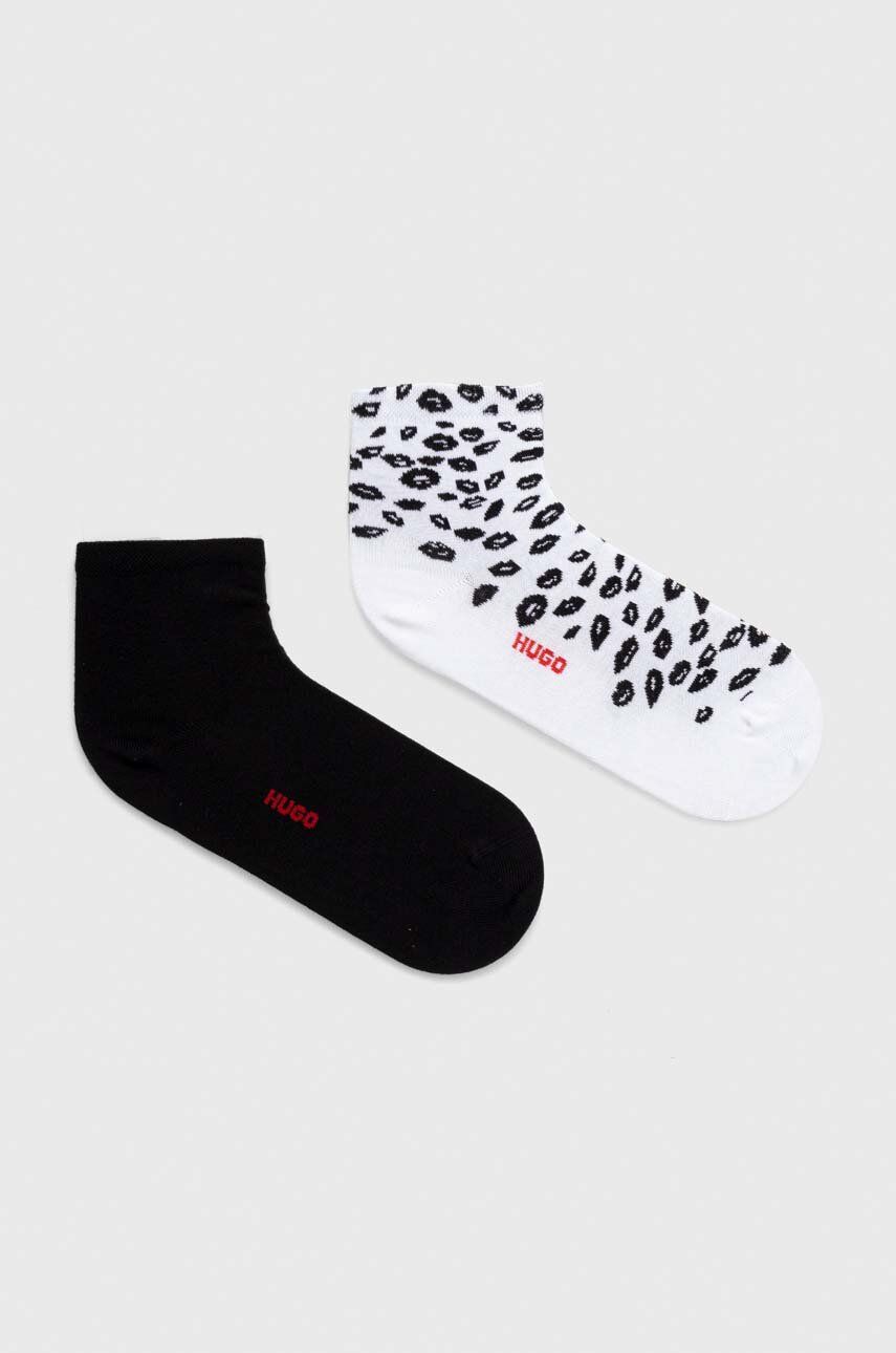 Levně Ponožky HUGO 2-pack dámské, bílá barva, 50510686