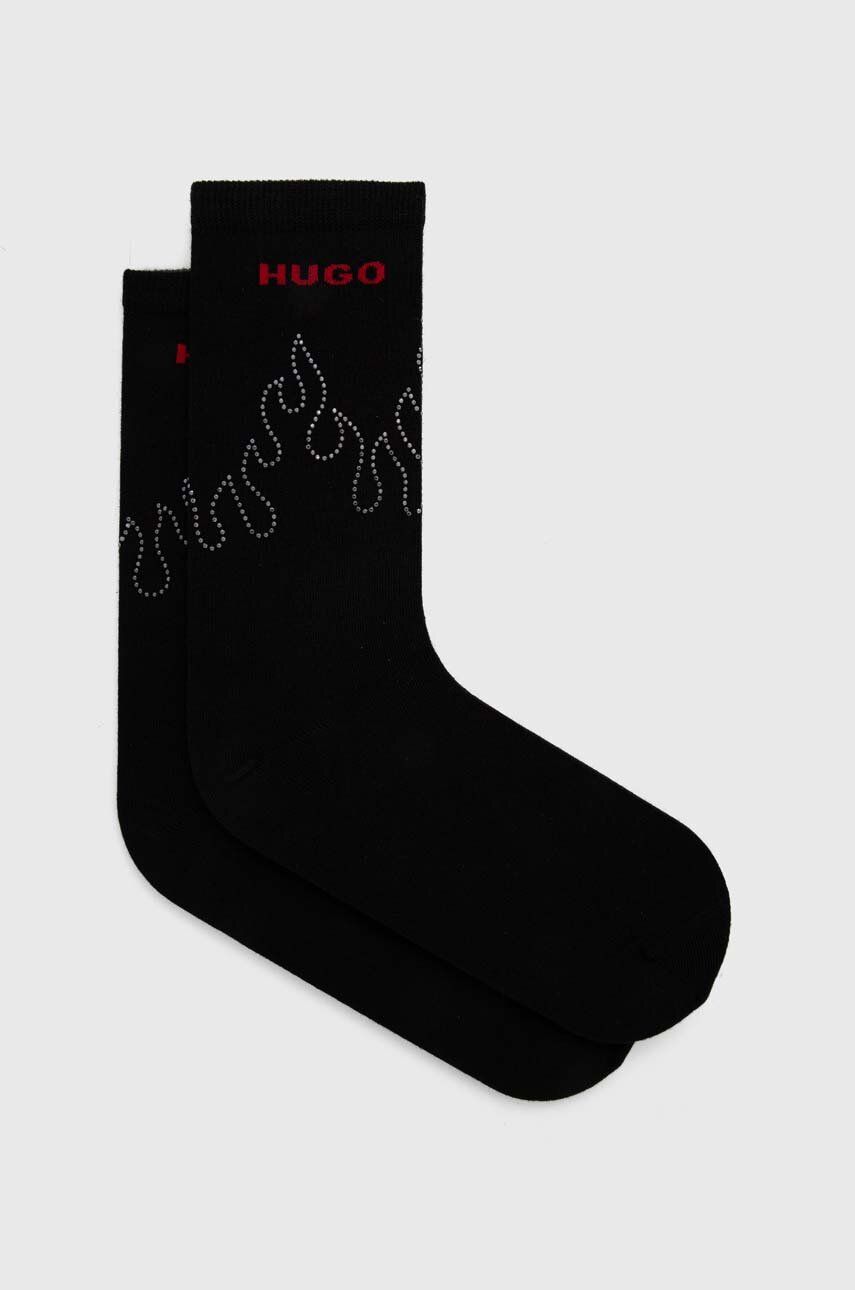 Levně Ponožky HUGO dámské, černá barva, 50510701